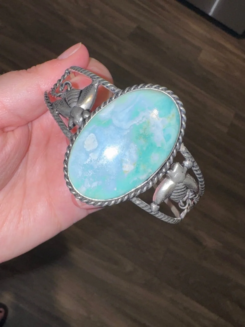 Turquoise honeybee cuff bracelet